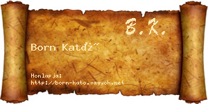 Born Kató névjegykártya